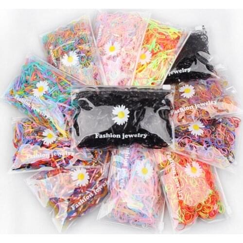 1500pcs Girls Hair Accessories gift Nylon Rubber Band Elastic Hair Bands Headband Children Ponytail Holder Bands Kids Ornaments