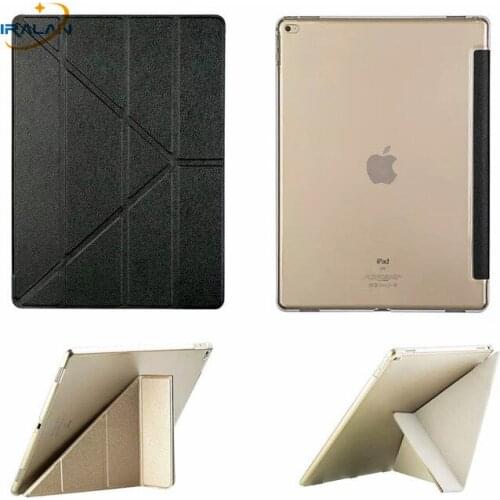 2018 Hot Ultra Slim Smart PU Leather Plastic Clear Case For apple iPad Pro 9.7 inch Tablet silk Transformers Cover +stylus+film