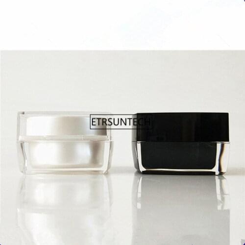 50pcs 15g Square Cube Acrylic Jar Clear Cream Pot Mini Cosmetic Container Makeup Sample Jar Packaging Bottle F2895
