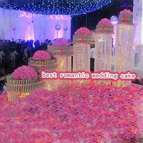 6pcs/set Diameter wedding acrylic cake holder Birthday Party decoration Crystal transparent cake stand