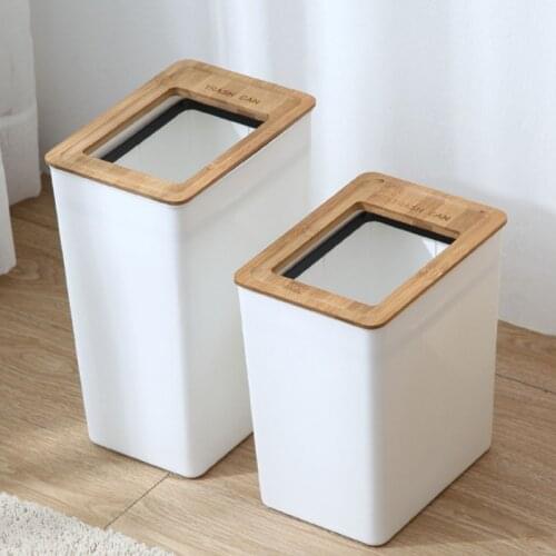 7.5/9L Trash Bin Dustbin Can High Quality PP Wood Waste Bin Home Office Trash Can Garbage Bin Dust Bin Plastic Storage Bucket