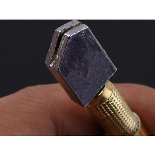 Glass Cutter Diamond Tip Steel Blade Cutting Tool Oil Feed Glass Cutter Antislip Metal Handle 175mm For Hand Tool Glass Cutting