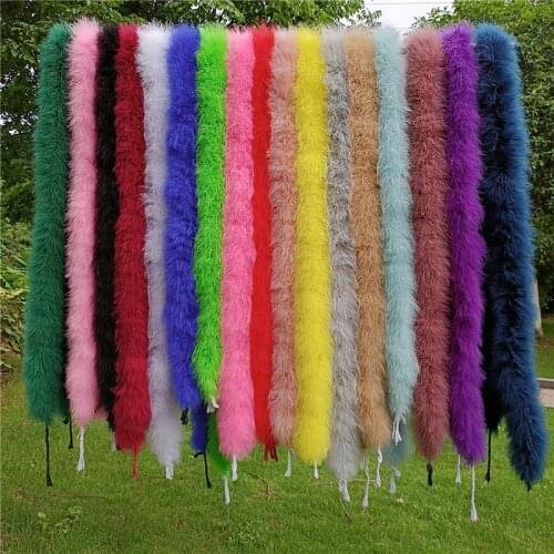 2Meter Turkey Feathers Boa 50Grams Feather for Crafts needlework Fringe Trim Boas Strip Carnival Wedding Decoration Plumes Decor