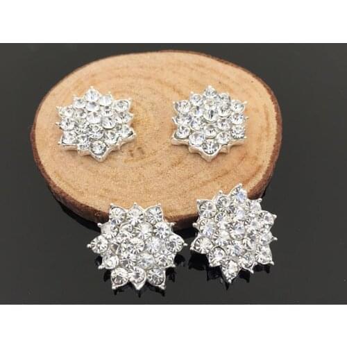 Hot Sale wholesale 20pcs 1.5*1.7cm crystal Wedding Diamond Button rhinestone Button DIY hair decoration garment Accessories YC71