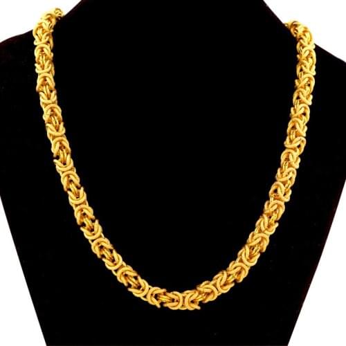 24K Yellow Gold Plated Dragon Head Rope Necklace For Men Vietnamese Gold Neck Chain Necklace Wedding Engagement Fine Jewelry