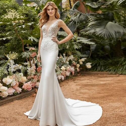 Idomujer Chiffon Wedding Dresses
