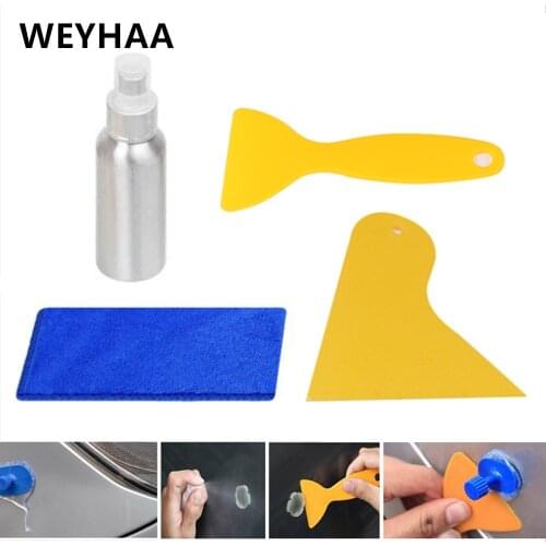 Car body repair tools plastic scraper to remove glue from car body with Rag alcohol bottle for removing the silicon