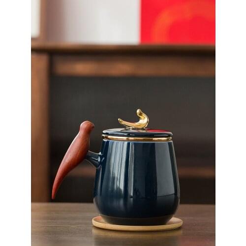 LUWU CERAMIC TEA MUGS WITH FILTERS PORCELAIN COFFEE CUP TEA CUP DRINKWARE 450ML