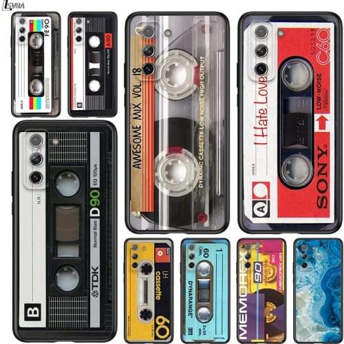 Classical Old Cassette for Samsung Galaxy S21 Ultra Plus Note 20 10 9 8 S10 S9 S8 S7 S6 Edge Plus Black Phone Case