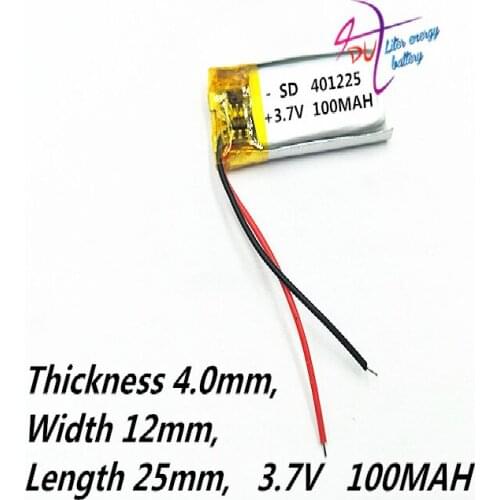 Lithium polymer battery 041225 401225 3.7V 100mah camera pen recorder Bluetooth Battery