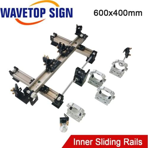 WaveTopSign Mechanical Parts Set 400*600mm Inner Sliding Rails Kits Spare Parts for DIY 4060 CO2 Laser Engraving Cutting Machine