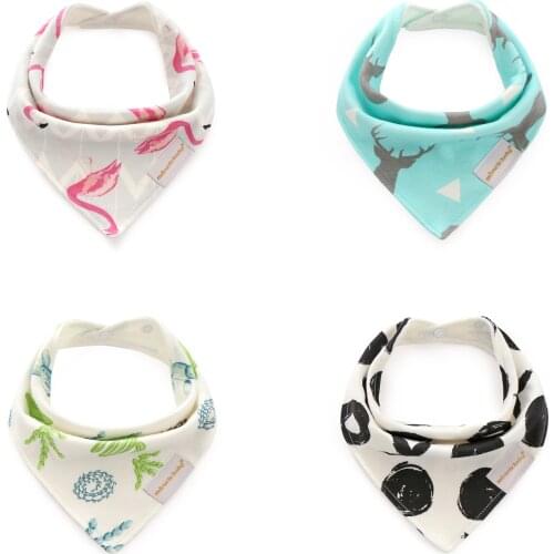 Double Layers Thicken Baby Triangle Bibs For Girl Boy Infant Terry Bandana Absorbent Kids Drool Cloth for Teething and Drooling