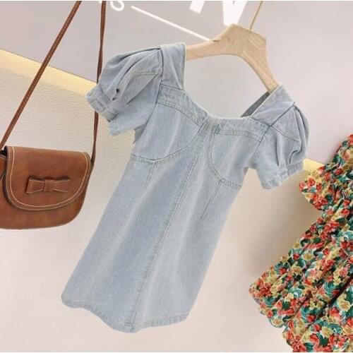 2020 new girls denim dress summer fashion girls dresses 2-7 years HV913