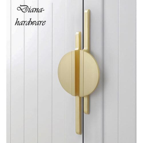 New! Modern Simple Golden Gray Round Counter Cabinet Door Drawer Pulls kitchen Cupboard Door Handle Furniture Handles Hardware