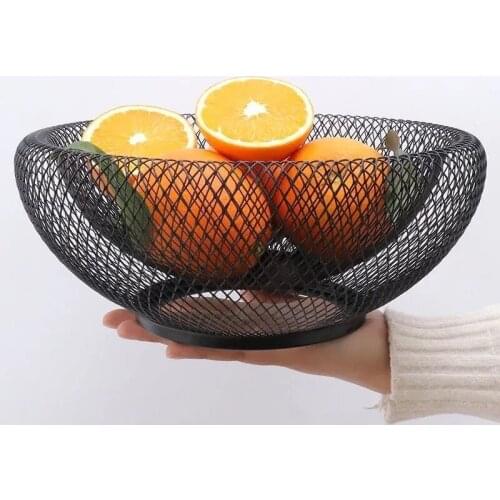 New Nordic Metal Fruit Storage Basket Household Food Snacks Container Candy Fruit Display Bowl Plate Holder Box Organizer Basket