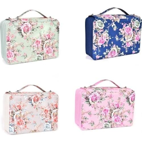 Portable 252 Slots Colored Pencil Case with Zipper Closure Large Capacity Waterproof PU Pen Organizer for student Artist