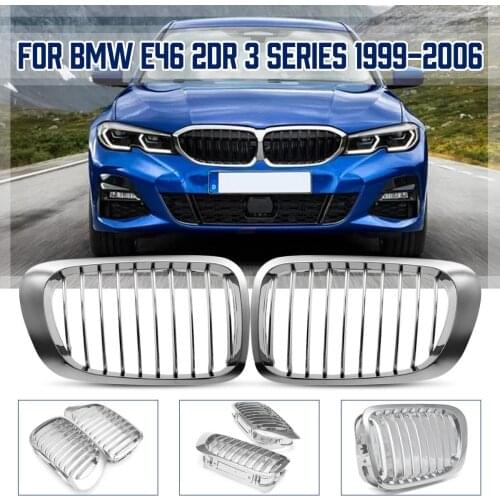 Car Front Kidney Grille Grill Chrome / Carbon Fiber For BMW E46 M3 2DOOR 1999 2000 2001 2002 2003 Racing Grills