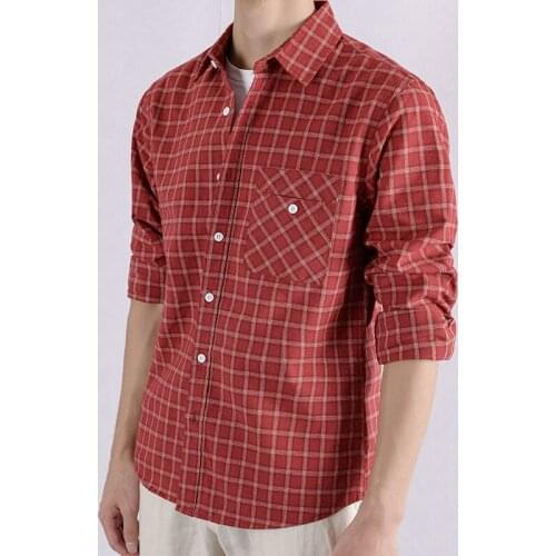 Pure cotton brand plaid shirt men fashion casual shirts for men long-sleeved comfortable shirts male camisa overhemd