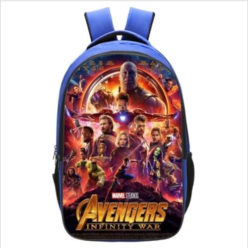 16 inch The Avengers Printing Satchel Laptop Rucksack Backpack Student School Shoulder Bag Pencil Bag Teenager Travel
