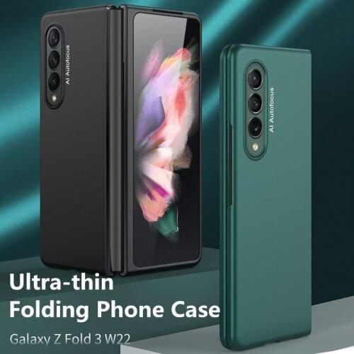 With Film Ultra-thin Phone Case For Samsung Galaxy Fold 3 Shell Folding PC Flip Cases Protective Season Shockproof Back Cove New
