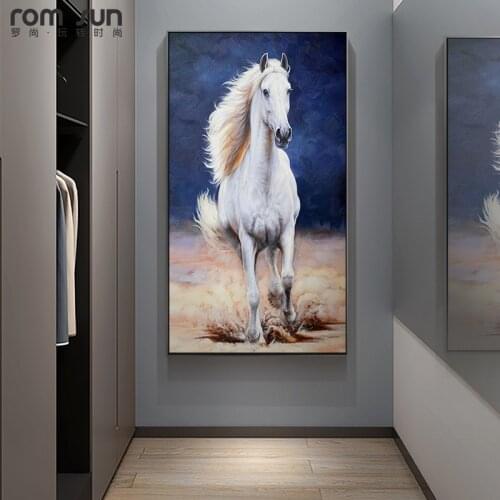 Big Size White Horse Poster And Prints Modern Canvas Painting Decorative Pictures Cuadros Home Decor For Living Room No Frame