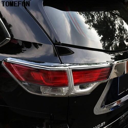 TOMEFON Auto Styling For Toyota Highlander Kluger XU50 2014 2015 ABS chrome Front Rear Head Lamp Light headlamp Eyelid Trim