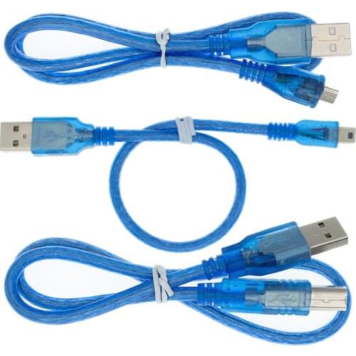 USB Cable for Uno r3/Nano/MEGA/Leonardo/Pro micro/DUE Blue High Quality A type USB/Mini USB/Micro USB