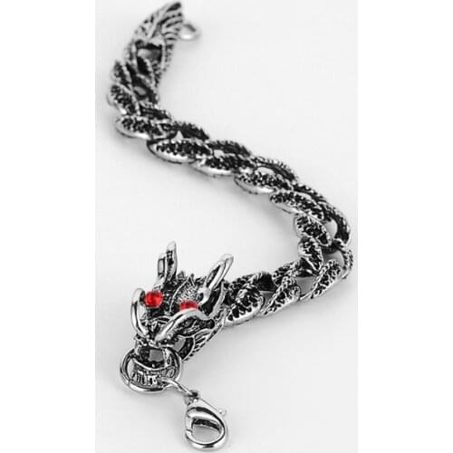 Vintage personality bracelet mens dragon bracelet super cool dragon pattern titanium steel bracelet accessories