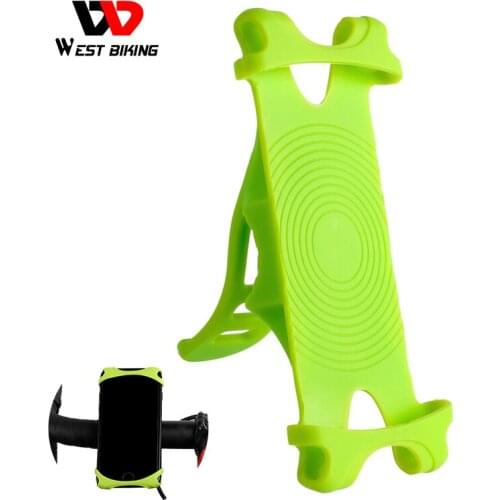 WEST BIKING 4.0-5.5 Inch Bike Phone Holder For Smart Mobile Bike Handlebar Mount Silicone Bicycle Mount Bracket GPS Phone Stand
