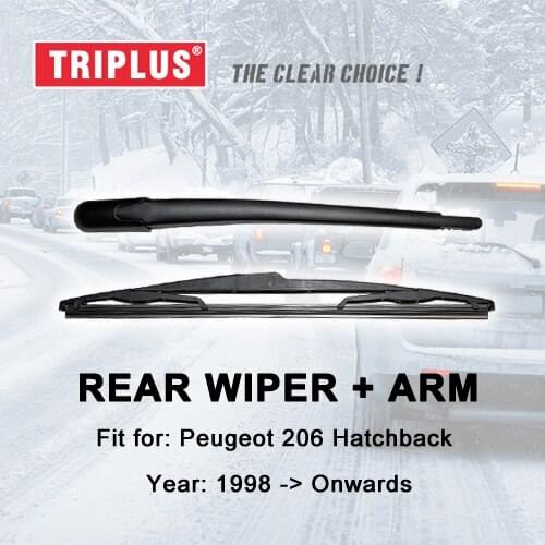 Rear Wiper Arm with Blade for Peugeot 206 Hatchback (1998-Onwards) 1pc 14" 350mm, Rear Wiper Arm & Rear Wiper Blades