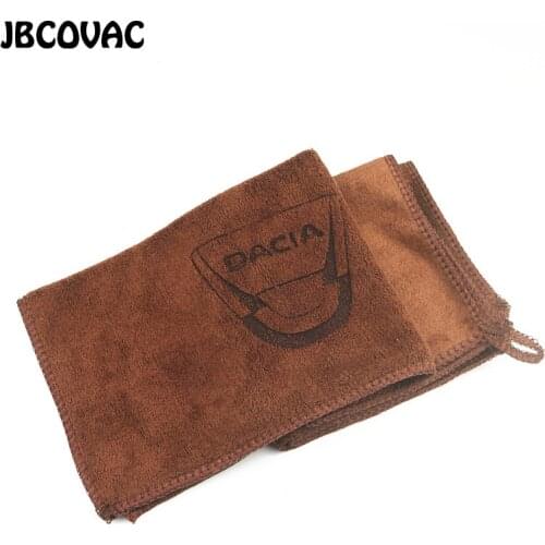 1pc 30*30CM Car Wash Towel Car Cleaning Towel Accessories For Dacia Duster Logan Sandero Lodgy For Autos Car Styling Universal Emblem Vehicle Sticker