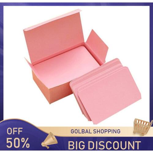 100 Pieces Pink Cards White Blank Cards, Message Card White Cardboard Word Card Christmas Day Valentines Day DIY Gift Card