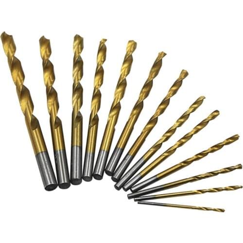 13pcs/set High Speed Steel HSS Straight Shank Twist Drill Bits Electric Rotary Tools for Metal Wood Drilling
