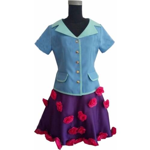 2019 Hirose Yasuho Cosplay Costume JoJos Bizarre Adventure Blue Flower Dress