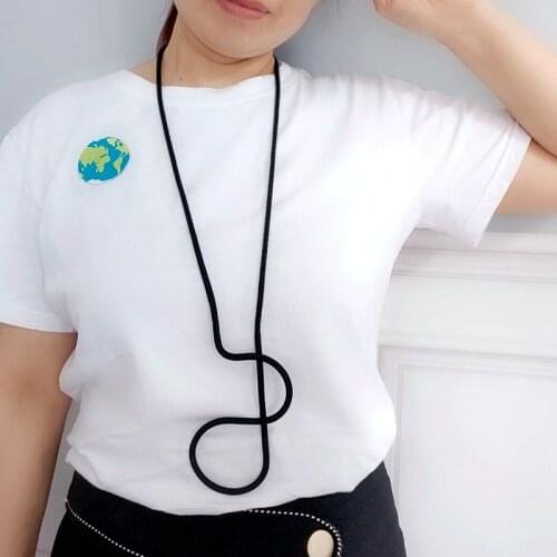 2020 popular fashion designer black rope necklace pendant womens simple clothing jewelry para mujer