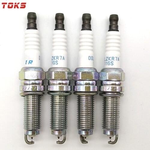 TOKS 4pcs 12290-R41-L01 DILZKR7A11GS Dual Iridium Spark Plugs For Honda CR-V IV and CIVIC IX Car Candle 12290R41L01