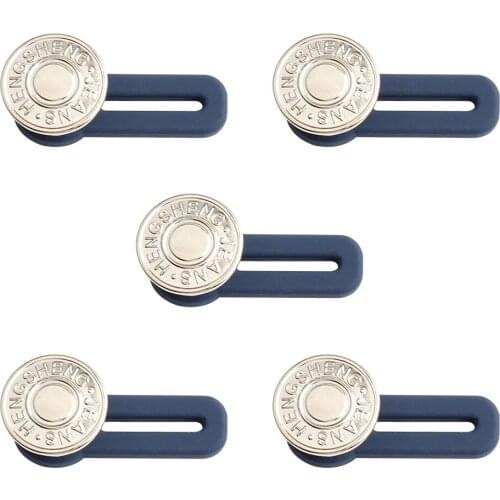 5pcs Accessories Belt Buckle Adjustable Extended Detachable Fashion Waistline Waist Jeans Retractable Button Seam Free Elastic