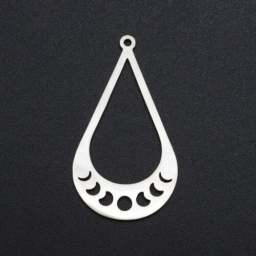 5pcs/lot 100% Stainless Steel Water Drop Charm Pendant Wholesale Jewelry Bracelet Making Finding Supplies Never Fade