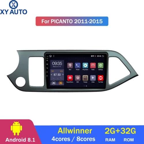 9 inch 2.5D IPS HD multi-touch screen Android8.1 2G RAM 32G ROM NAVI For KIA morning/picanto 2011-2015 with Bluetooth WIFI SWC