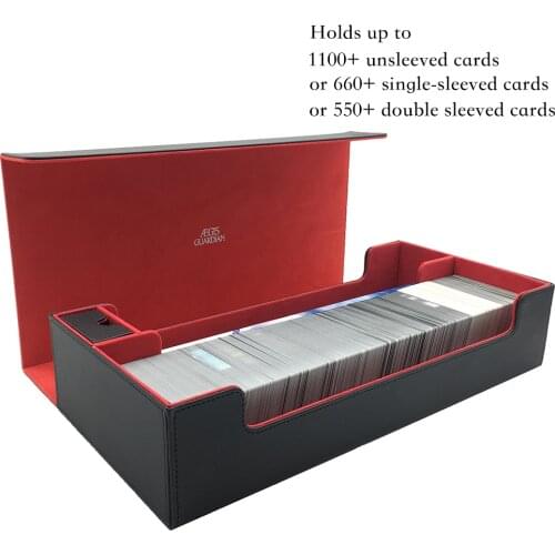 AEGIS GUARDIAN Premium Card Box For Mtg/Pokemon/YuGiOh Trading Card Game TCG Deck Case: 550+ Black+Red Inner