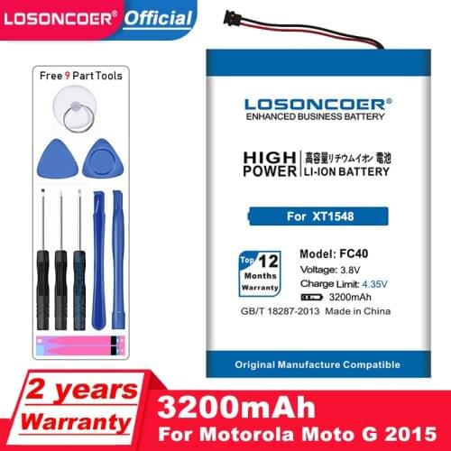 LOSONCOER 3200mAh FC40 Battery for Motorola Moto G 2015 for Moto G3 XT1540 XT1541 XT1543 XT1548 XT1550 XT1557 xt1544 Battery