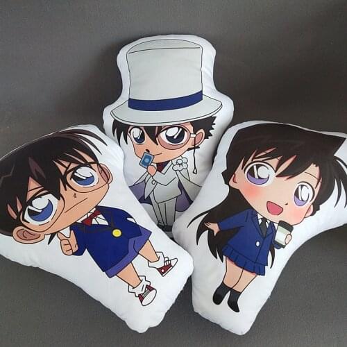 Anime Pillow Detective Conan Plush Toys Cute Soft Stuffed Cushion Dolls for Kid Birthday Gift Cartoon Pillow