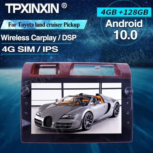 For Toyota land cruiser Pickup Car Radio 128 Android 10 Car Multimedia Player Radio GPS Navigtion Tape Recorder Wireless Carplay