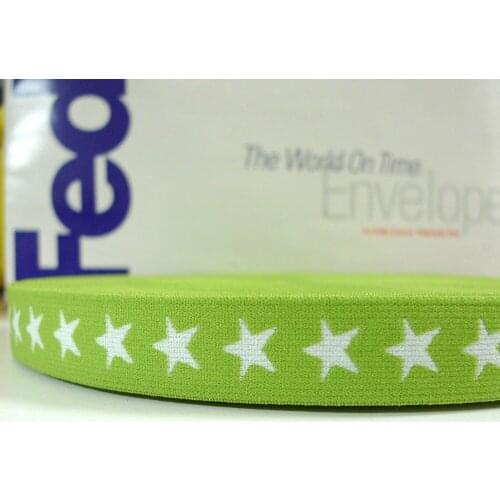 27 Yards 3/4'' 20mm Lime Green Color Star Print Underwear Elastic Tape