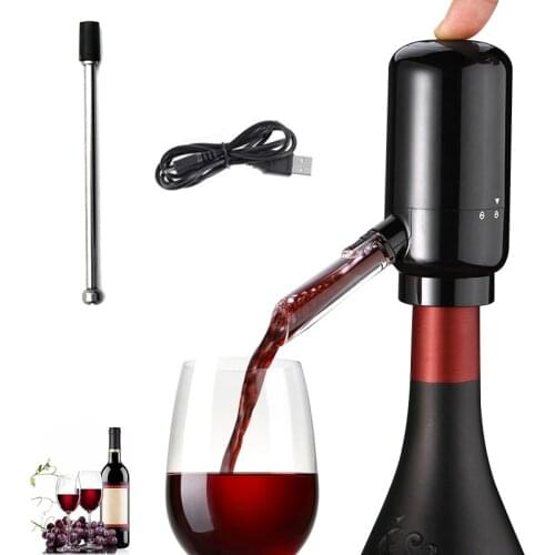 New Electric Wine Aerator Portable Pourer Instant Wine Decanter Dispenser Pump One-Touch Automatic USB Rechargeable Set Bar Tool