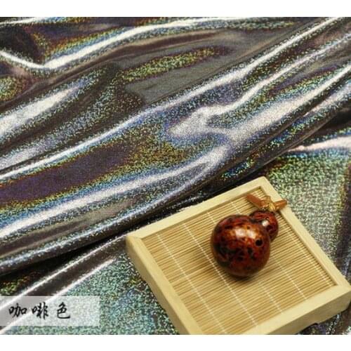Fluorescent Fabric Laser Stretch Knit Colorful Shiny Fabric Stage Wedding Decor Tissue For Sewing paillettes fabric 150cm*50cm