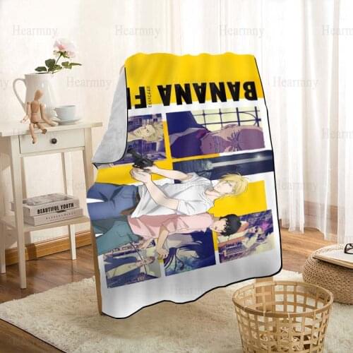 HEARMNY Banana Fish Anime Blanket Super Soft Warm Microfiber Fabric Blanket For Couch Throw Travel Adult Blanket 0508