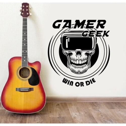 Game wall stickers skull head game decals game hall gaming table decoration stickers, home living room bedroom decoration YX33