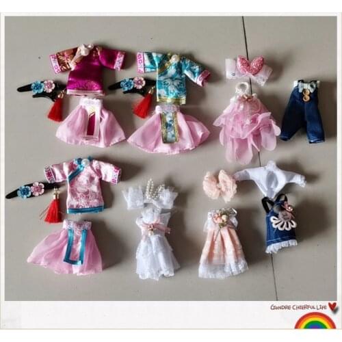 New 16cm BJD Doll Universal Clothes 1/12 Mini Dress Princess Chinese Style Clothing Accessories Girl Fashion Dress Up DIY Toy