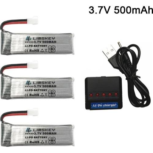 2pcs 3.7V 500mah lipo battery For H37 Eachine E50 E50S T37 RC Quadcopter Parts For Wltoys V930 V977 V988 Spare Part